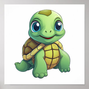 Póster ilustracion de tortuga personalizado