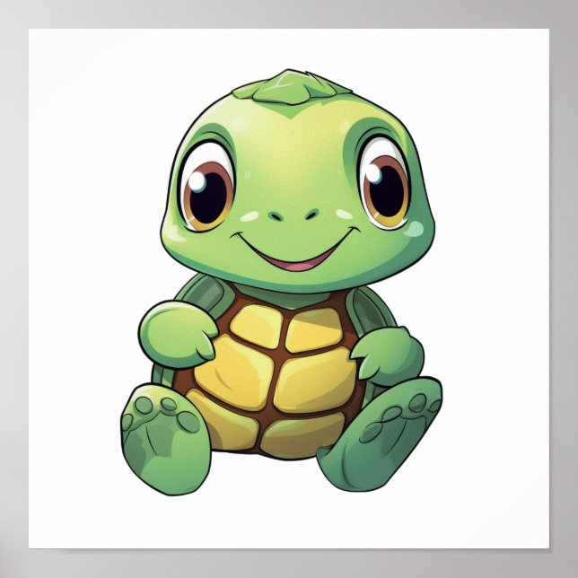 Póster ilustracion de tortuga personalizado (Frente)