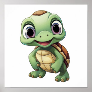 Póster ilustracion de tortuga personalizado