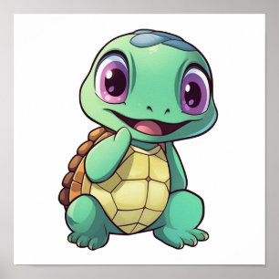 Póster ilustracion de tortuga personalizado