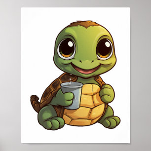 Póster ilustracion de tortuga personalizado