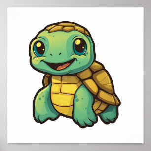 Póster ilustracion de tortuga personalizado