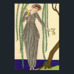 Póster Ilustracion de traje de taffeta gris Art Deco<br><div class="desc">Ilustracion de estilo Art Decó de George Barbier de una joven con traje de taffeta gris parado al lado de un sauce. George Barbier 1882-1932 fue uno de los grandes ilustradores franceses de principios del siglo XX. Es bien conocido por sus comisiones para diseñar trajes de teatro y ballet, para...</div>
