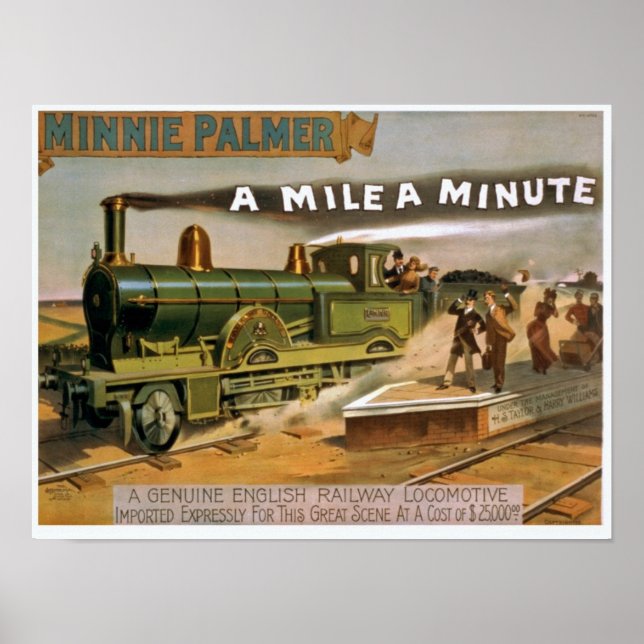 Póster Ilustracion de tren de época (Frente)