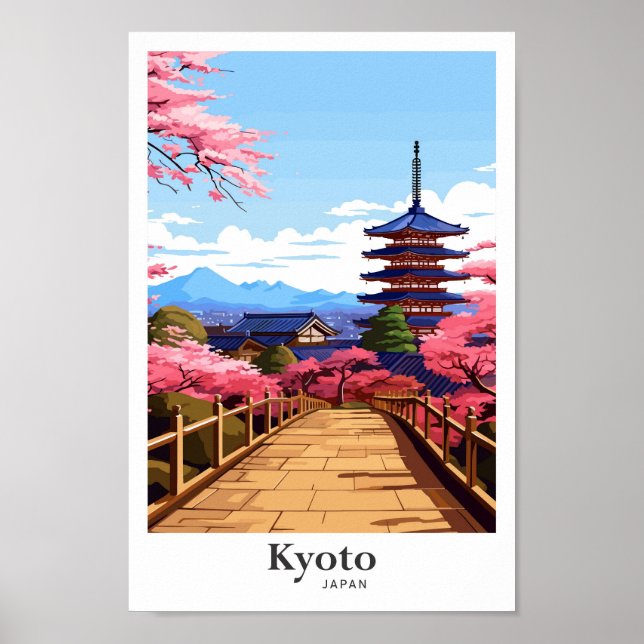 Póster Ilustracion de turismo de cosecha japonesa (Frente)