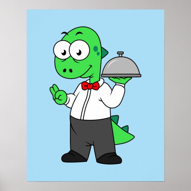 Póster Ilustracion De Un Agujero De Comida Tirrannosaurus (Frente)
