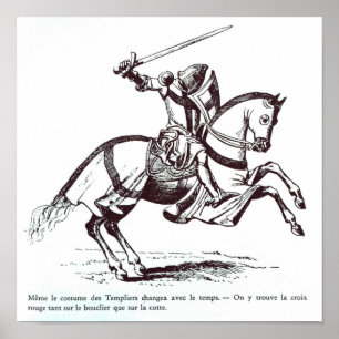 Póster Ilustracion de un caballero Templar