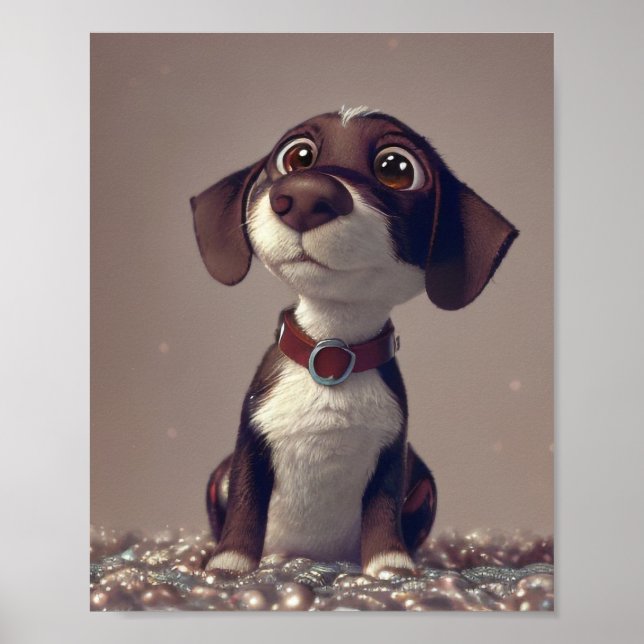 Póster Ilustracion De Un Perro Cuto (Frente)