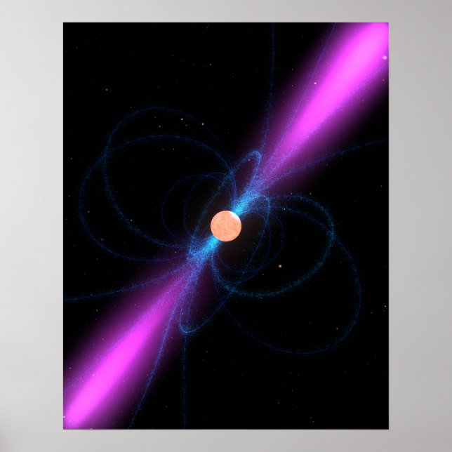 Póster Ilustracion de un pulsar (Frente)