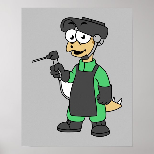 Póster Ilustracion De Un Soldado Estegosaurio. (Frente)