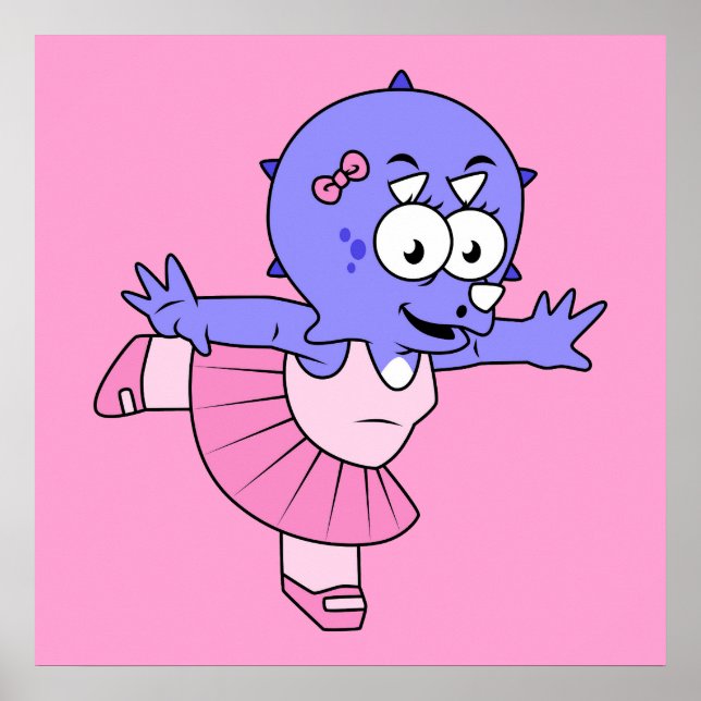 Póster Ilustracion De Una Bailarina De Ballet De Tricerat (Frente)