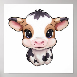 Póster ilustracion de vaca personalizado
