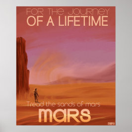 Póster Ilustración de vacaciones en Marte de ciencia ficc