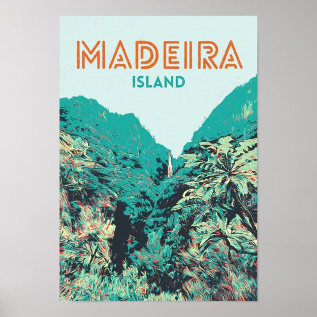 Póster Ilustracion de vegetación de Madeira Portugal (Frente)
