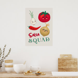 Póster Ilustración de verduras de Cute Salsa Squad