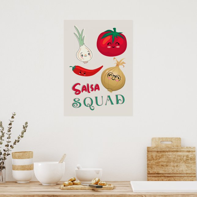 Póster Ilustración de verduras de Cute Salsa Squad (Cocina)