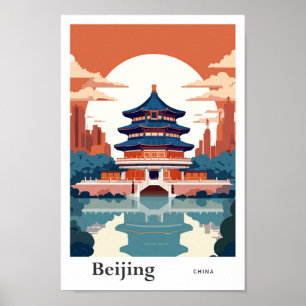 Póster Ilustracion de Viaje de China en Pekín