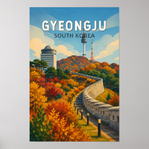 Póster Ilustración de viaje de Gyeongju Corea del Sur Art