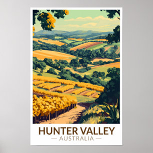 Póster Ilustración de viaje de Hunter Valley Australia Ar