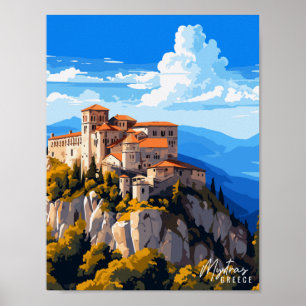 Póster Ilustracion de viaje de Mystras Grecia