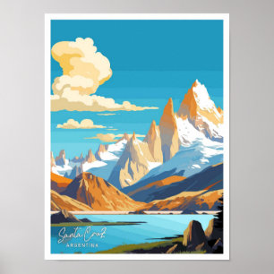 Póster Ilustracion de Viaje de Santa Cruz Argentina