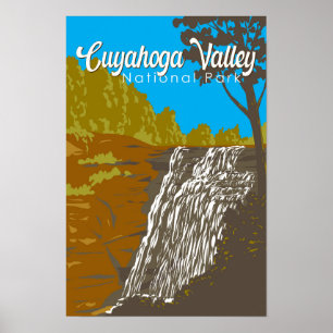 Póster Ilustración de viaje del Parque Nacional del Valle