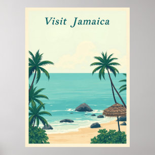 Póster Ilustración de viaje vintage de Jamaica