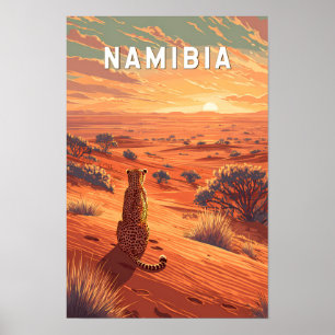 Póster Ilustración de viaje vintage de Namibia