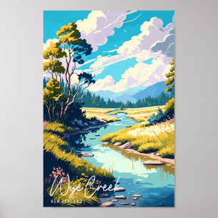 Póster Ilustracion de viaje vintage de Wye Creek England