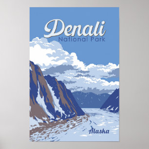 Póster Ilustración de viaje vintage del Parque Nacional D