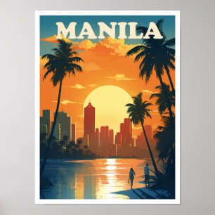 Póster Ilustracion de viajes artístico de Filipinas en Ma