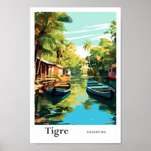 Póster Ilustracion de viajes artístico de la Argentina de