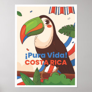 Póster Ilustracion de viajes artísticos de Costa Rica