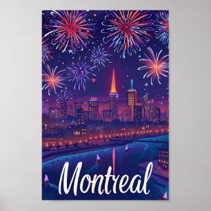 Póster Ilustracion de viajes artísticos de Montreal Canad