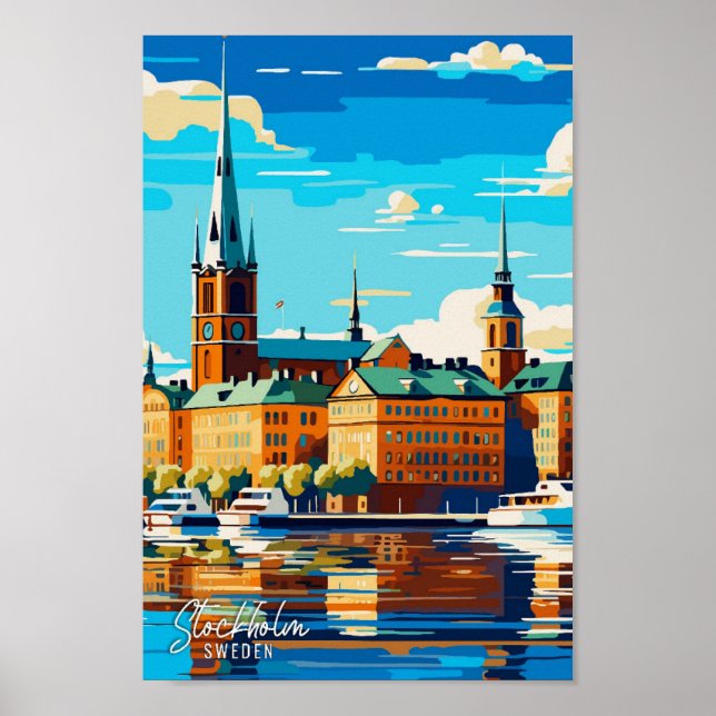 Póster Ilustracion de viajes artísticos en Suecia de Esto (Frente)