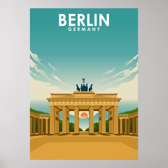 Póster Ilustracion de viajes Berlín Alemania (Frente)