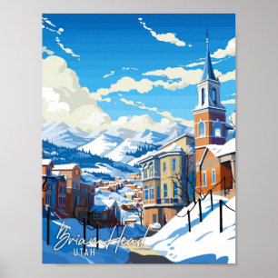Póster Ilustracion de viajes de Brian Head Utah