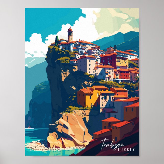 Póster Ilustracion de viajes de cosecha de Trabzon Turquí (Frente)