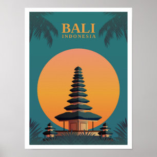 Póster Ilustracion de viajes de estilo Art Vintage de Bal