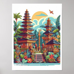 Póster Ilustracion de viajes de estilo Art Vintage de Bal