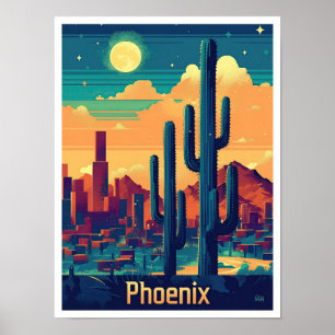 Póster Ilustracion de Viajes de la Vintage de Phoenix Ari
