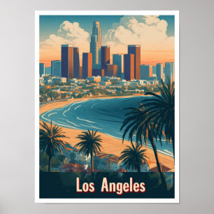 Póster Ilustracion de viajes de Los Ángeles South Carolin