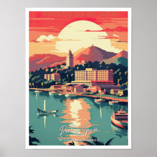 Póster Ilustracion de Viajes de Puerto España