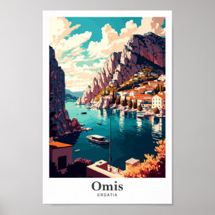 Póster Ilustracion de Viajes de Viaje de la Antigua Croac