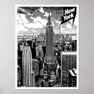 Póster Ilustracion de Viajes de Vintage de Estados Unidos
