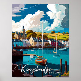 Póster Ilustracion de Viajes de Vintage de Kingsbridge In
