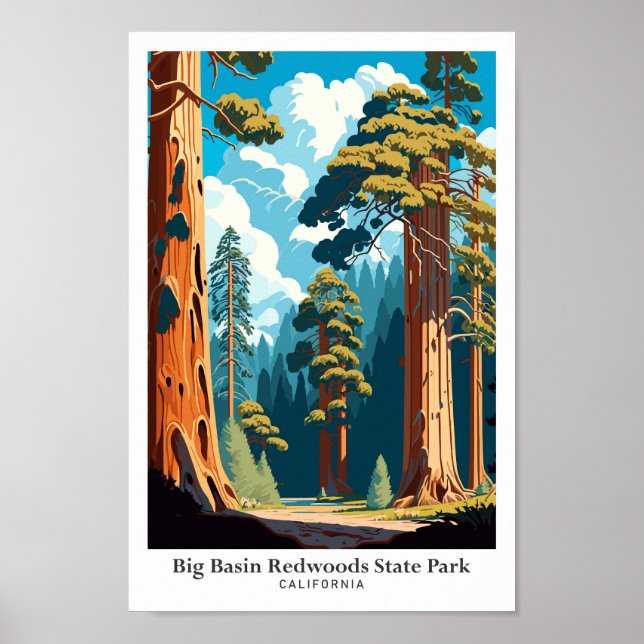 Póster Ilustracion de viajes del Parque Estatal de las se (Frente)