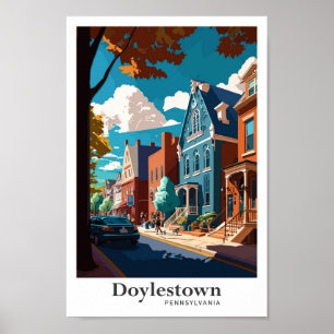 Póster Ilustracion de viajes Doylestown Pennsylvania USA