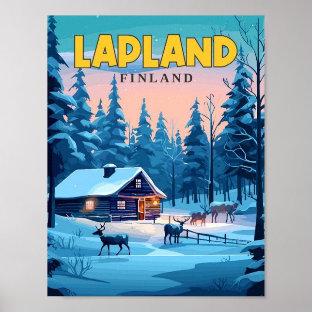Póster Ilustracion de viajes en Finlandia (Frente)