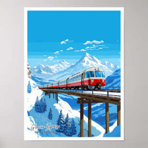 Póster Ilustracion de viajes Glacier Express Suiza
